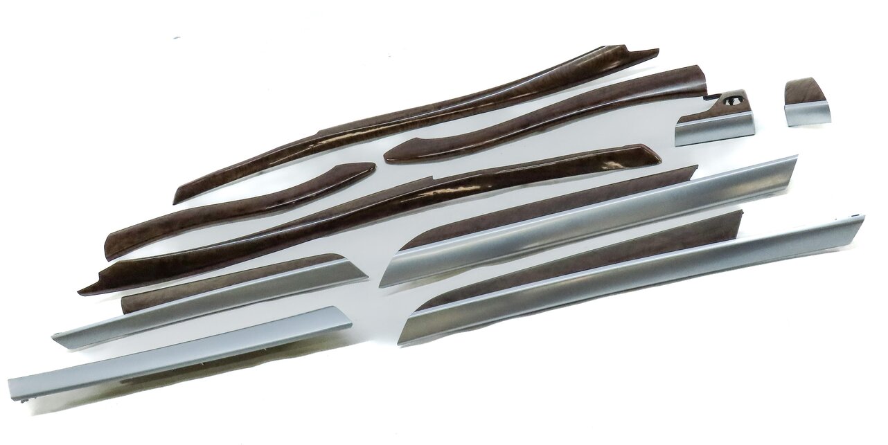 Thumbnail 3: 2012 BMW X6 (E71) FRONT REAR LEFT & RIGHT FINE GRAIN ASH WOOD TRIM SET 10