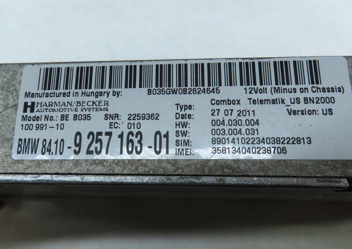 Thumbnail 5: 10-14 BMW 335i X5 X6 (E70 E71 E90) BLUETOOTH TELEMATICS COMBOX CONTROL MODULE
