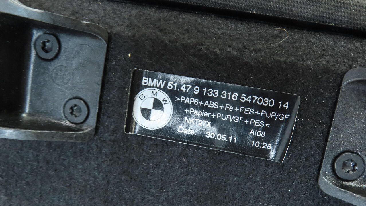 Thumbnail 7: 2012 BMW X6 (E71) REAR TRUNK HATCH PRIVACY CARGO COVER (BLACK) 51479133316