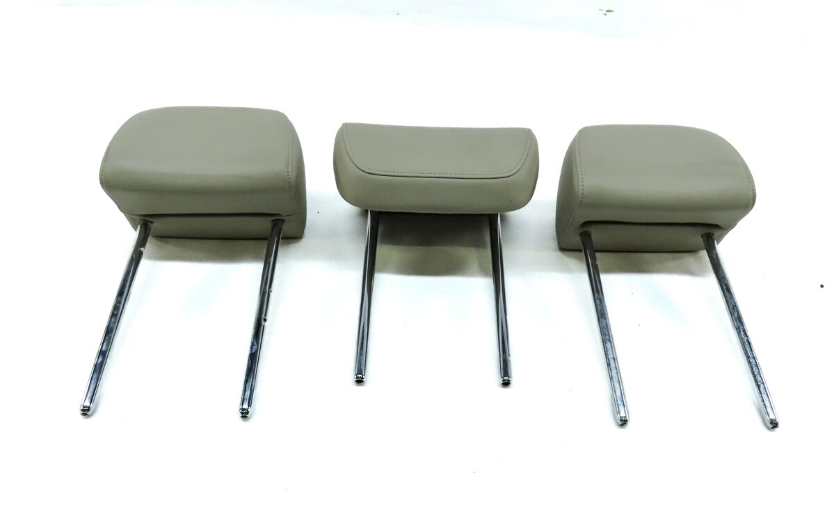09-12 AUDI Q5 (B8 8R) LEFT CENTER RIGHT REAR SEAT HEADREST SET (CARDAMOM BEIGE)