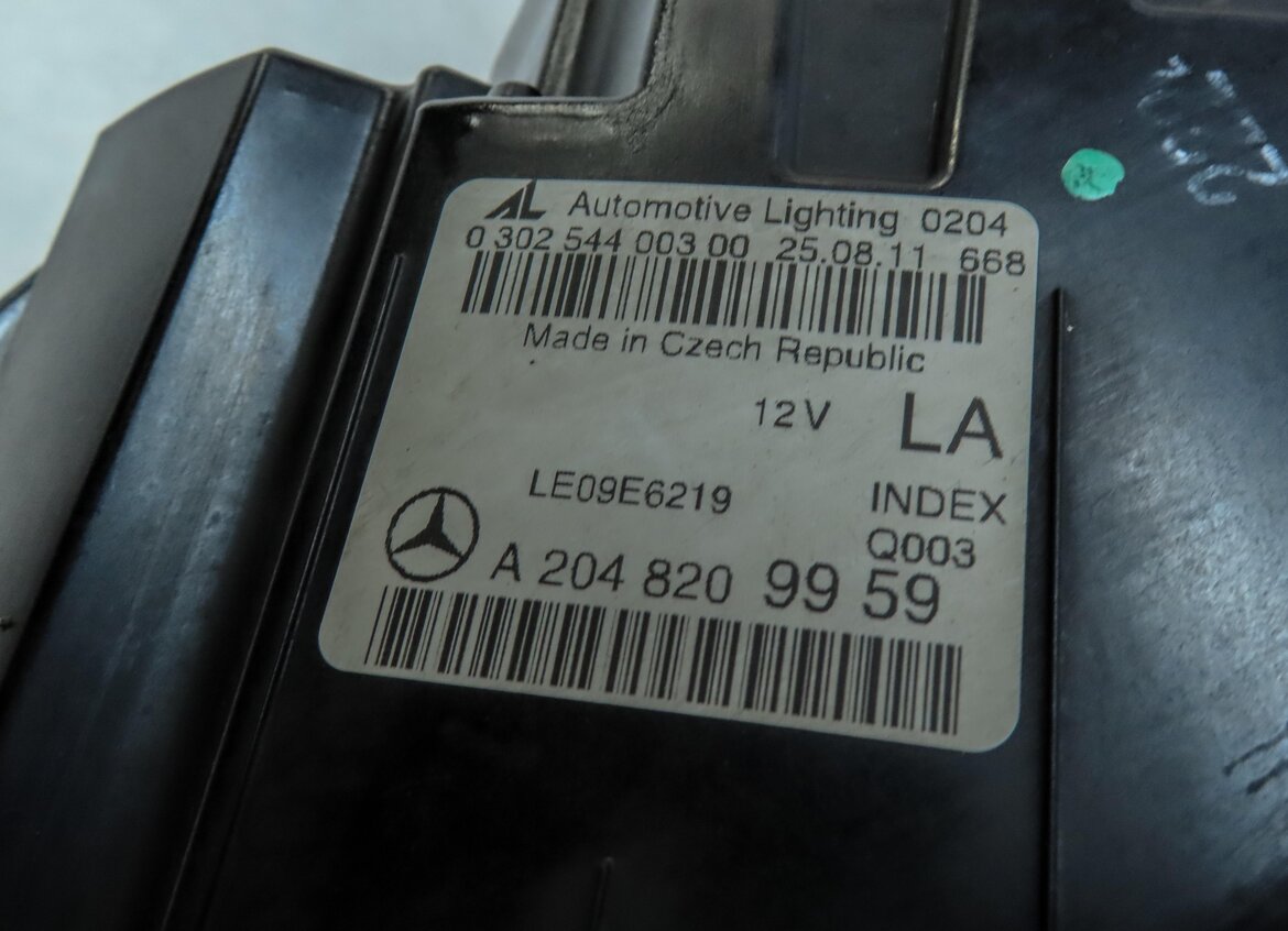 Thumbnail 7: 12-15 MERCEDES C250 C300 C350 (W204) LEFT DRIVER HALOGEN HEADLIGHT LIGHT LAMP