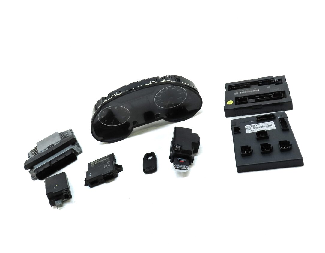 2010 AUDI Q5 (B8 8R) 3.2L CALB ENGINE ECM BCM GATEWAY IMMOBILIZER MODULE KEY SET
