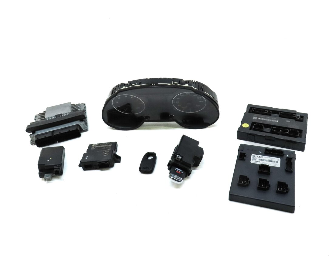 Thumbnail 3: 2010 AUDI Q5 (B8 8R) 3.2L CALB ENGINE ECM BCM GATEWAY IMMOBILIZER MODULE KEY SET