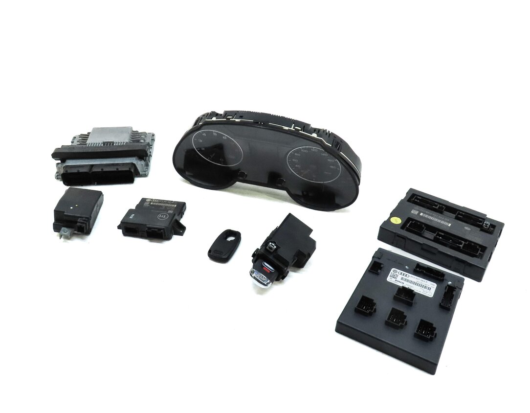 Thumbnail 4: 2010 AUDI Q5 (B8 8R) 3.2L CALB ENGINE ECM BCM GATEWAY IMMOBILIZER MODULE KEY SET