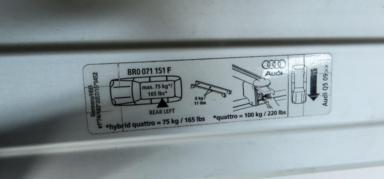 Thumbnail 6: 2010 AUDI Q5 (B8 8R) ROOF RACK CARGO LUGGAGE RACK SET-2