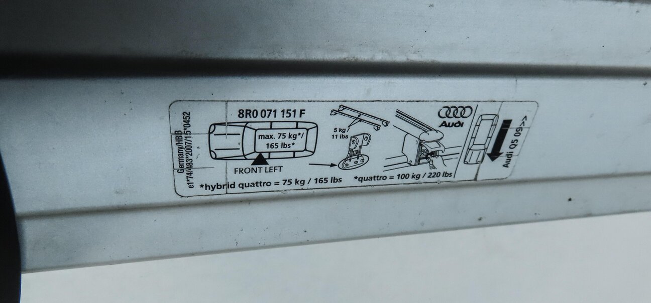 Thumbnail 7: 2010 AUDI Q5 (B8 8R) ROOF RACK CARGO LUGGAGE RACK SET-2
