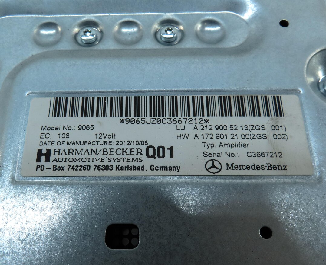 Thumbnail 5: 2013 MERCEDES E CLASS (W212) RADIO STEREO SPEAKER HARMAN BECKER AMPLIFIER AMP