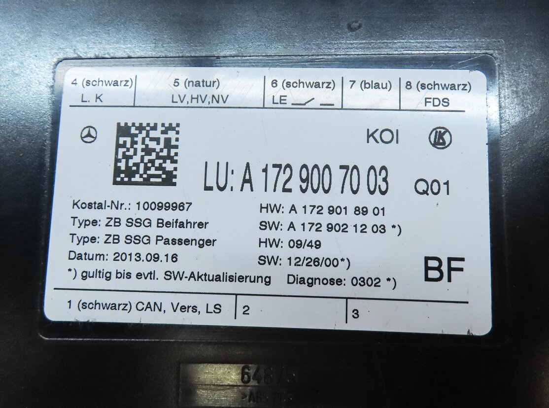 Thumbnail 5: 10-18 MERCEDES E CLS CLASS (W212 W218) RIGHT FRONT PASSENGER SEAT CONTROL MODULE