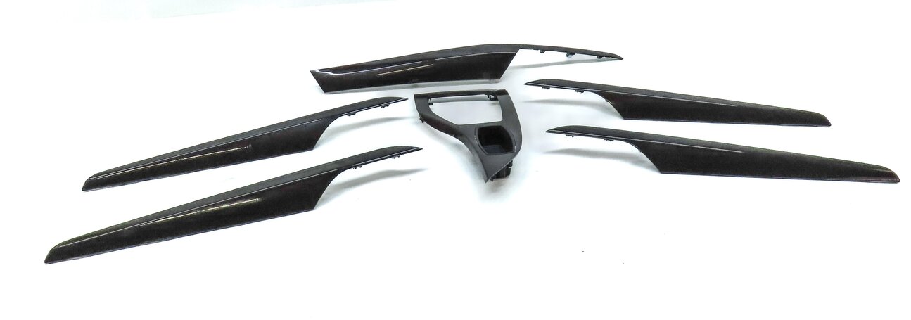 13 BMW X1 E84 FRONT REAR LEFT RIGHT DOOR DASH CONSOLE TRIM SET6 DARK COPPER WOOD
