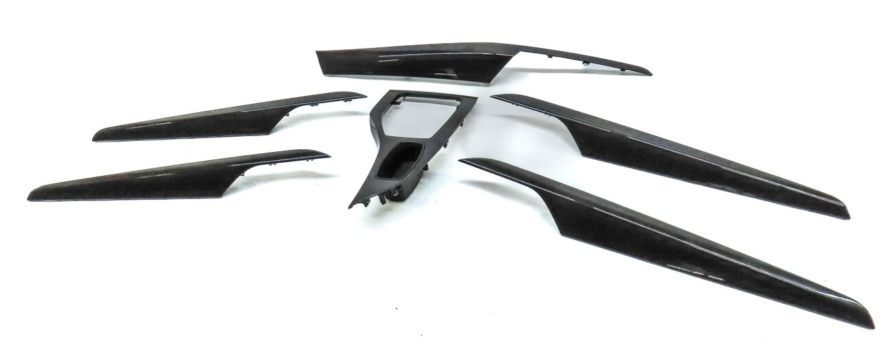 Thumbnail 3: 13 BMW X1 E84 FRONT REAR LEFT RIGHT DOOR DASH CONSOLE TRIM SET6 DARK COPPER WOOD