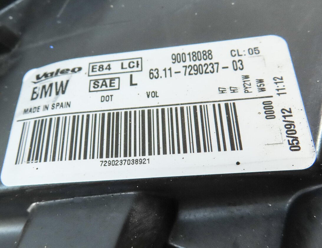 Thumbnail 7: 2013-2015 BMW X1 (E84) LEFT FRONT DRIVER HALOGEN HEADLIGHT LIGHT LAMP