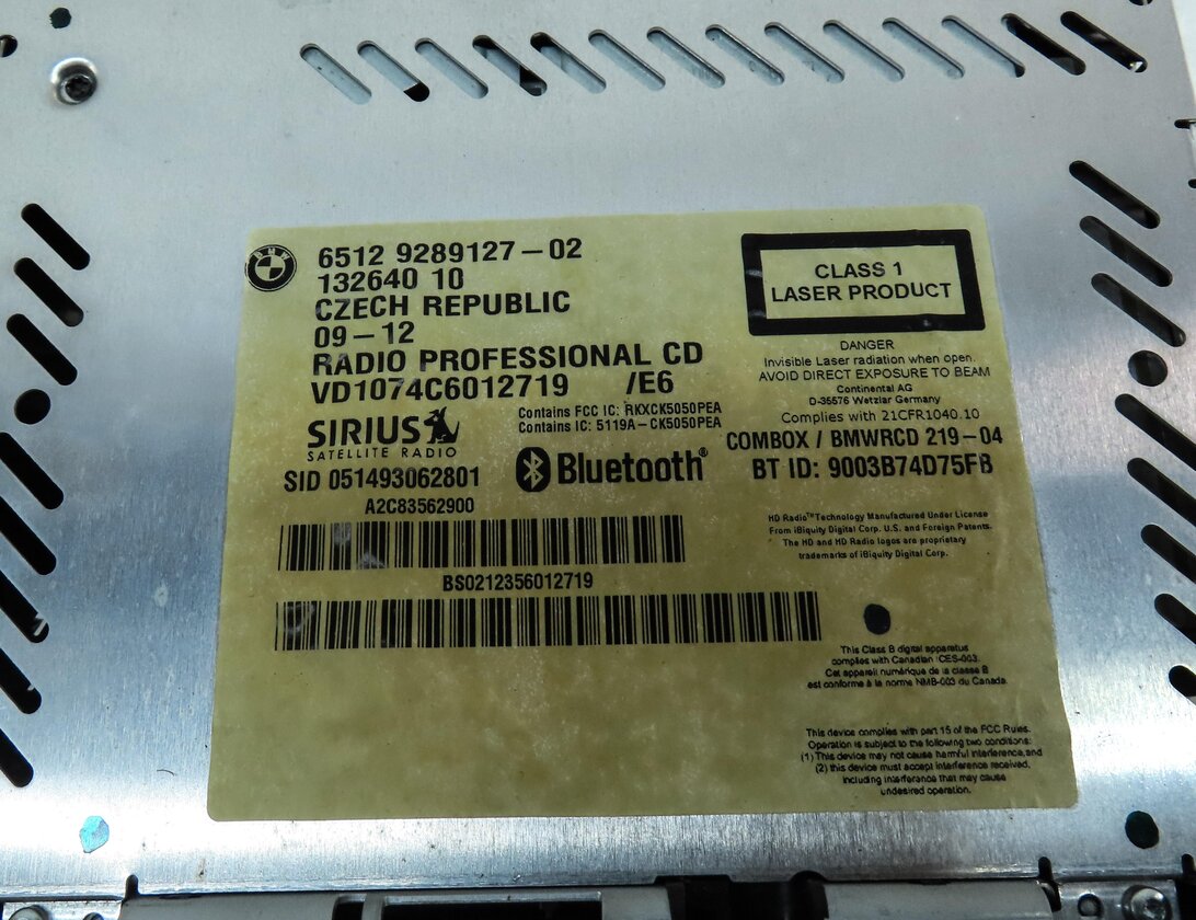 Thumbnail 7: 10-16 BMW 128i 328i 335i M3 Z4 (E84 E87 E89 E90) AM/FM CD RADIO STEREO RECEIVER