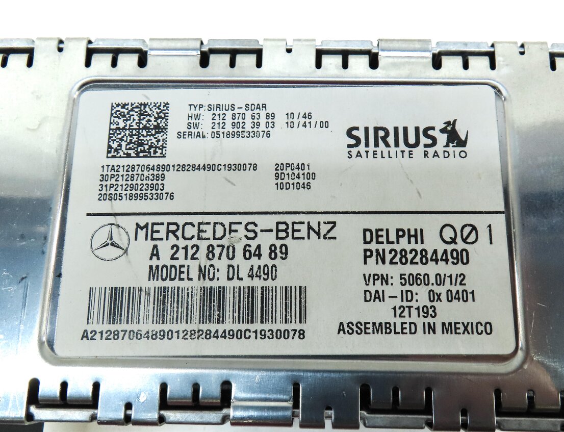 Thumbnail 4: 2010-2016 MERCEDES B C E ML SL CLS (W204 W166 W212 X204) SIRIUS SATELLITE MODULE