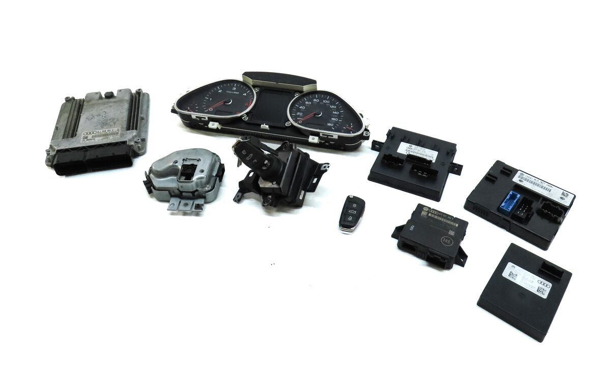 2010 AUDI Q7 (4L) 3.0L CATA TDI DIESEL ENGINE ECM BCM IMMOBILIZER MODULE KEY SET