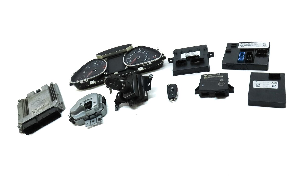 Thumbnail 2: 2010 AUDI Q7 (4L) 3.0L CATA TDI DIESEL ENGINE ECM BCM IMMOBILIZER MODULE KEY SET