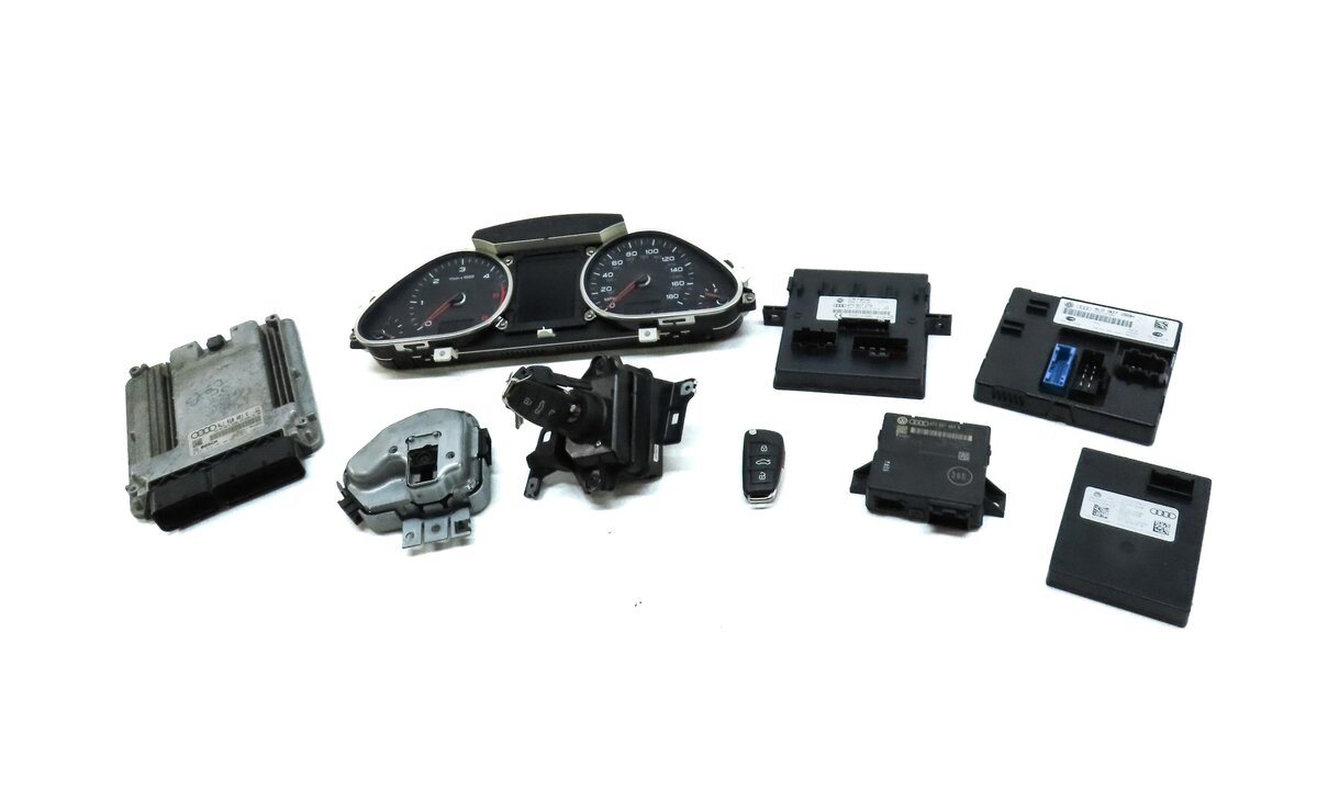 Thumbnail 3: 2010 AUDI Q7 (4L) 3.0L CATA TDI DIESEL ENGINE ECM BCM IMMOBILIZER MODULE KEY SET
