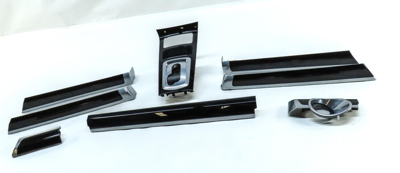 Thumbnail 2: 2011 PORSCHE CAYENNE (958) FRONT REAR LEFT RIGHT PIANO BLACK WOOD TRIM SET 8