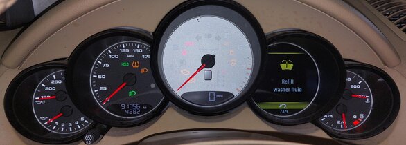 Thumbnail 2: 11-12 PORSCHE CAYENNE 958 4.8L NON-TURBO SPEEDOMETER COMPASS NAVIGATION MPH 92k