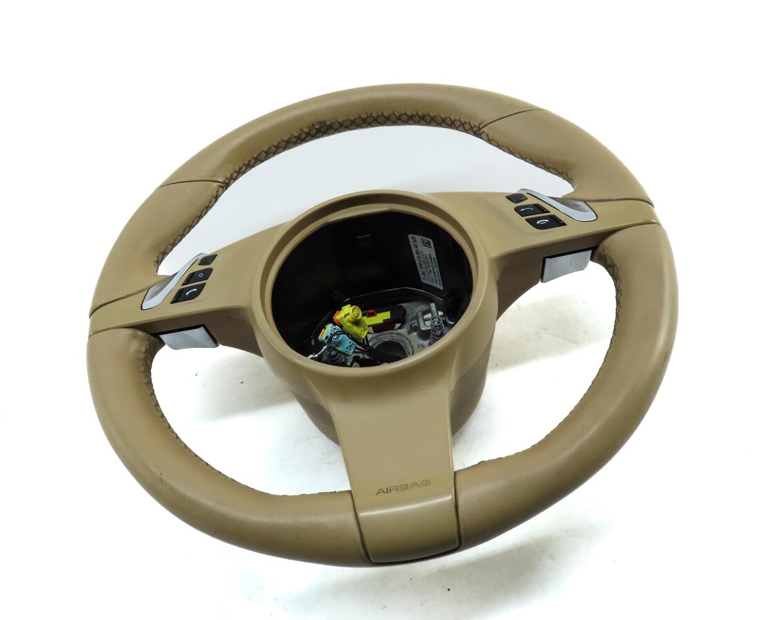 Thumbnail 5: 2010-2016 PORSCHE CAYENNE PANAMERA (958 970 G1) 3-SPOKE STEERING WHEEL (BEIGE)