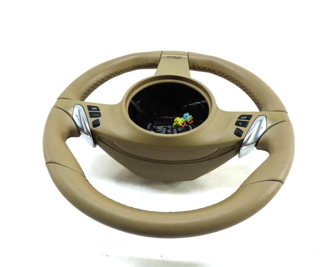 Thumbnail 6: 2010-2016 PORSCHE CAYENNE PANAMERA (958 970 G1) 3-SPOKE STEERING WHEEL (BEIGE)