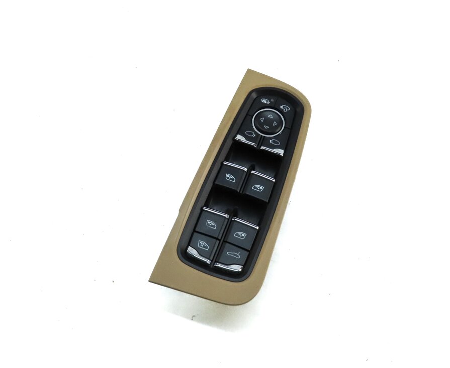 11-14 PORSCHE CAYENNE (958) DRIVER MASTER WINDOW SWITCH w/ BLIND SPOT (BEIGE)