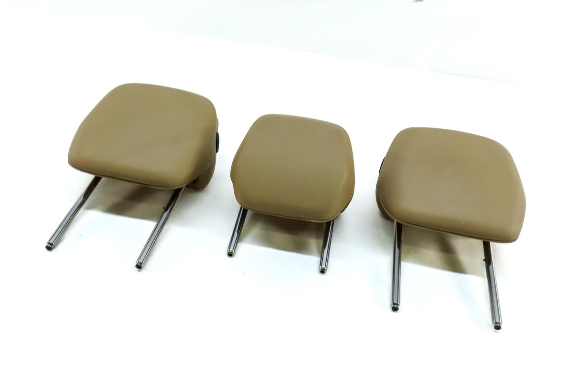 Thumbnail 1: 11-18 PORSCHE CAYENNE (958) REAR LEFT RIGHT & CENTER SEAT HEADREST SET3 (BEIGE)