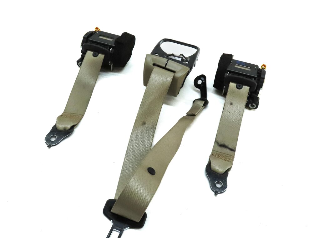 13 MERCEDES C250 (W204) REAR LEFT RIGHT & CENTER SEATBELT RETRACTOR SET3 (BEIGE)