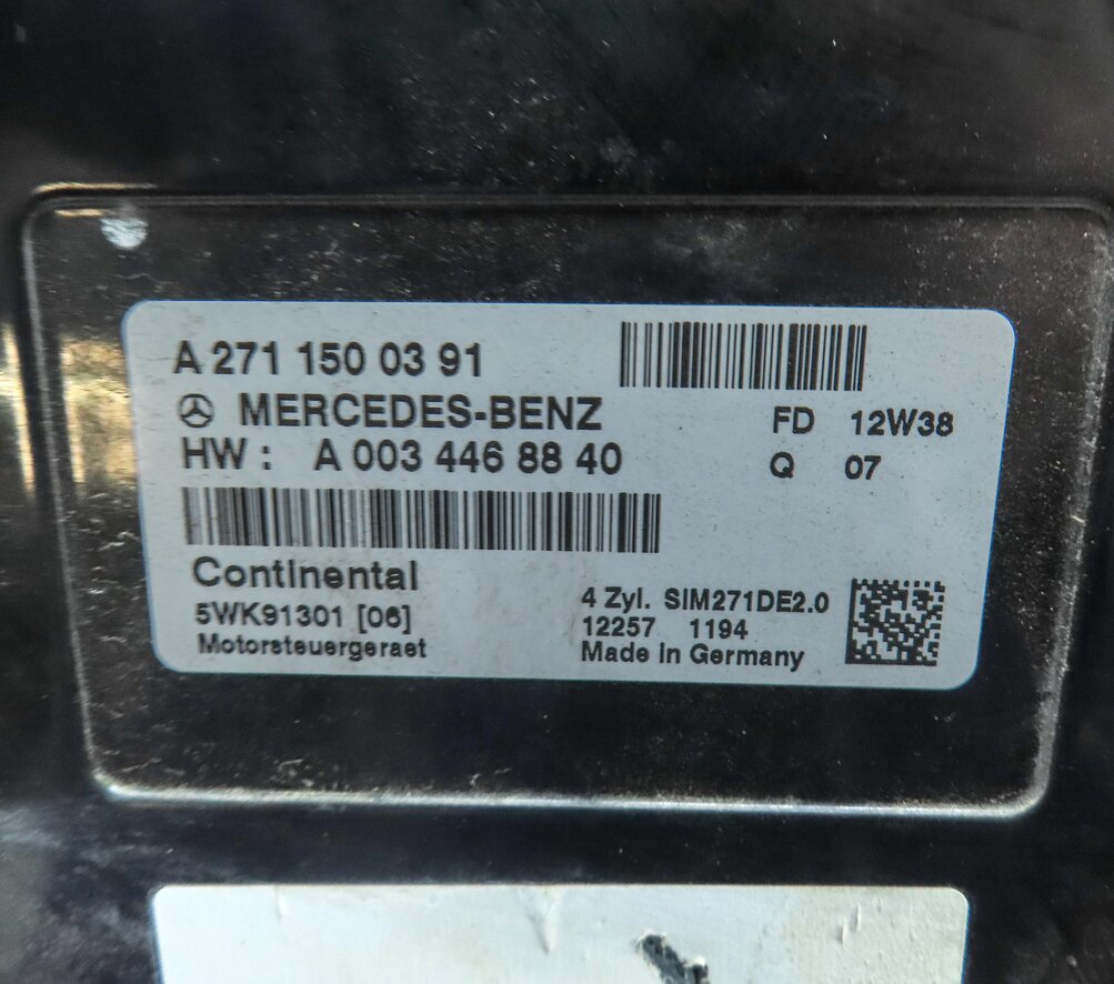 Thumbnail 4: 2012-2015 MERCEDES C250 SLK250 (R172 W204) 1.8L TURBO M271 ENGINE CONTROL MODULE