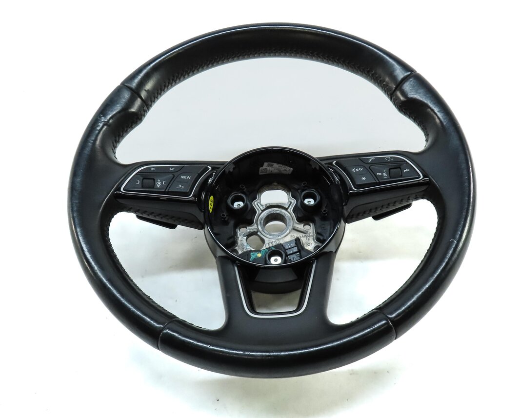 Thumbnail 2: 17-19 AUDI A4 A5 S4 (B9 8W F5) 3-SPOKE STEERING WHEEL w/ SHIFT PADDLES (BLACK)