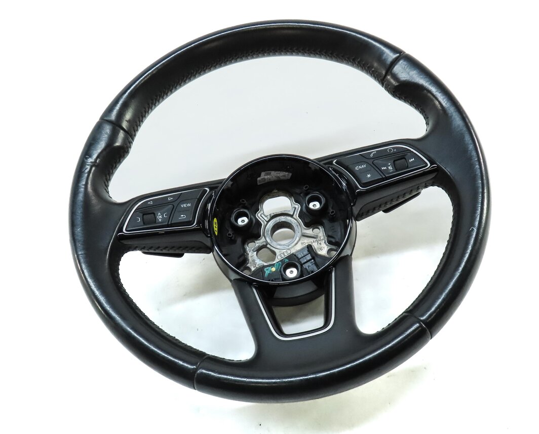 Thumbnail 3: 17-19 AUDI A4 A5 S4 (B9 8W F5) 3-SPOKE STEERING WHEEL w/ SHIFT PADDLES (BLACK)