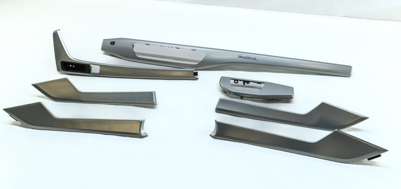 2017 AUDI A4 (B9 8W) DASH DOOR CONSOLE INTERIOR TRIM PANEL SET (ALUMINUM ELIPSE)