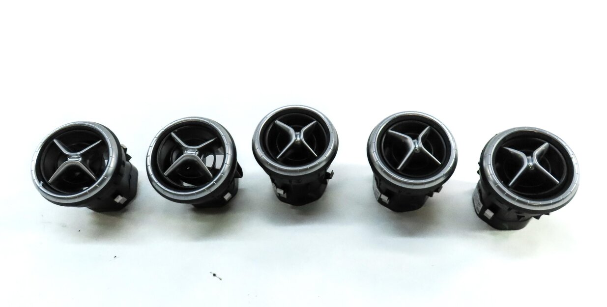 2014 MERCEDES CLA45 AMG (C117) FRONT DASH AC HEATER AIR VENT SET5 SILVER & BLACK
