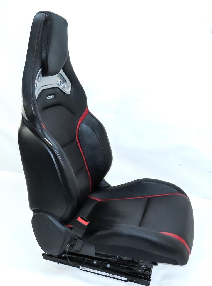 Thumbnail 12: 14-15 MERCEDES CLA45 AMG C117 FRONT LEFT RECARO ///AMG SEAT ASSEMBLY BLACK & RED