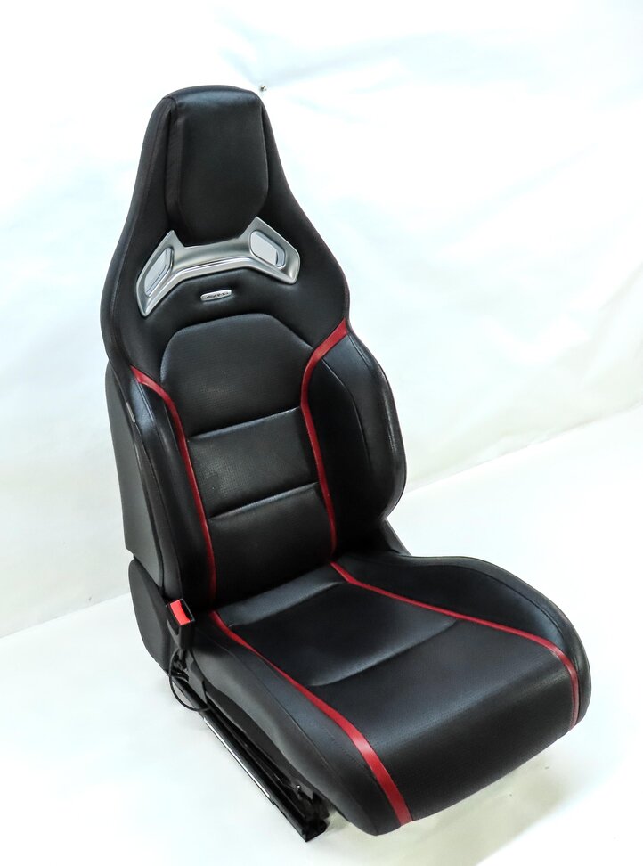 Thumbnail 3: 14-15 MERCEDES CLA45 AMG C117 FRONT LEFT RECARO ///AMG SEAT ASSEMBLY BLACK & RED