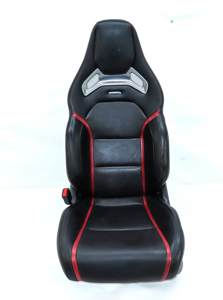 Thumbnail 5: 14-15 MERCEDES CLA45 AMG C117 FRONT LEFT RECARO ///AMG SEAT ASSEMBLY BLACK & RED