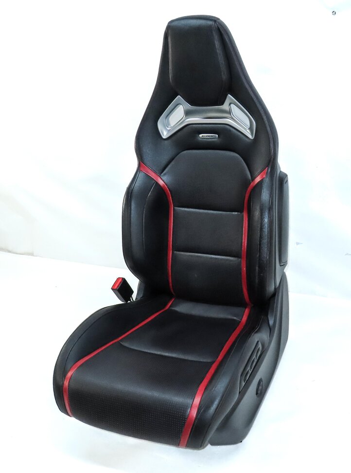 Thumbnail 6: 14-15 MERCEDES CLA45 AMG C117 FRONT LEFT RECARO ///AMG SEAT ASSEMBLY BLACK & RED