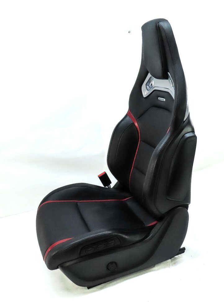 Thumbnail 7: 14-15 MERCEDES CLA45 AMG C117 FRONT LEFT RECARO ///AMG SEAT ASSEMBLY BLACK & RED