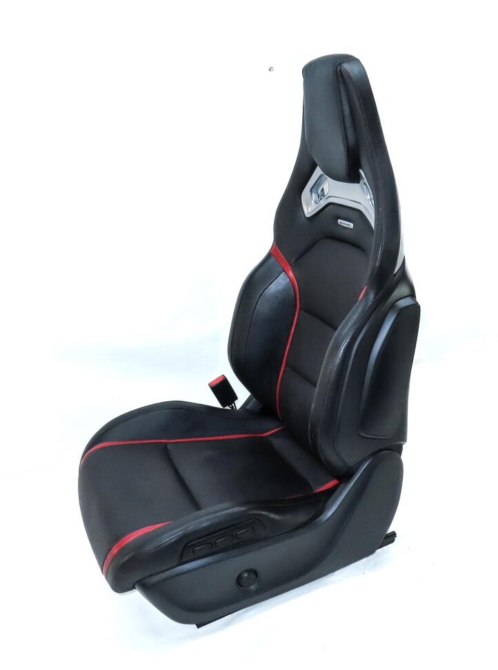 Thumbnail 8: 14-15 MERCEDES CLA45 AMG C117 FRONT LEFT RECARO ///AMG SEAT ASSEMBLY BLACK & RED