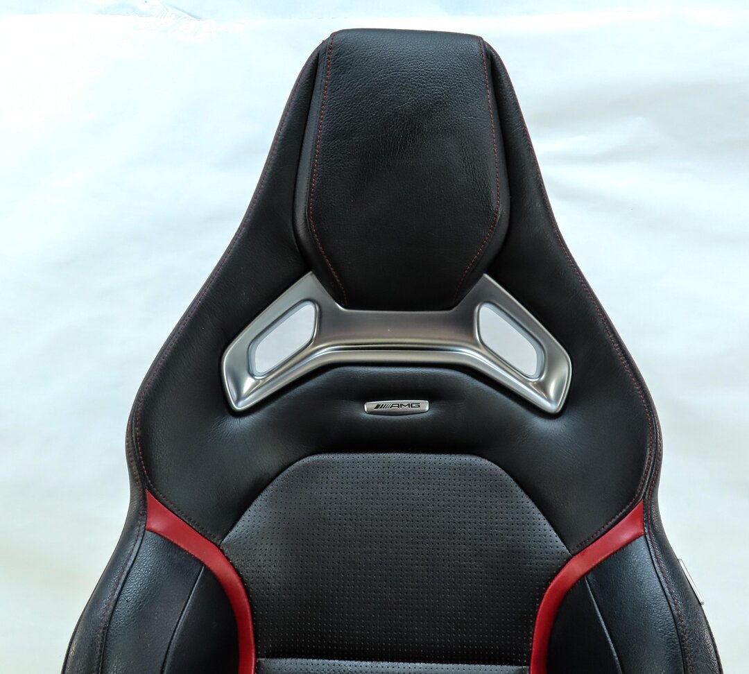 Thumbnail 11: 14-15 MERCEDES CLA45 AMG C117 FRONT RIGHT RECARO ///AMG SEAT ASSEMBLY BLACK RED