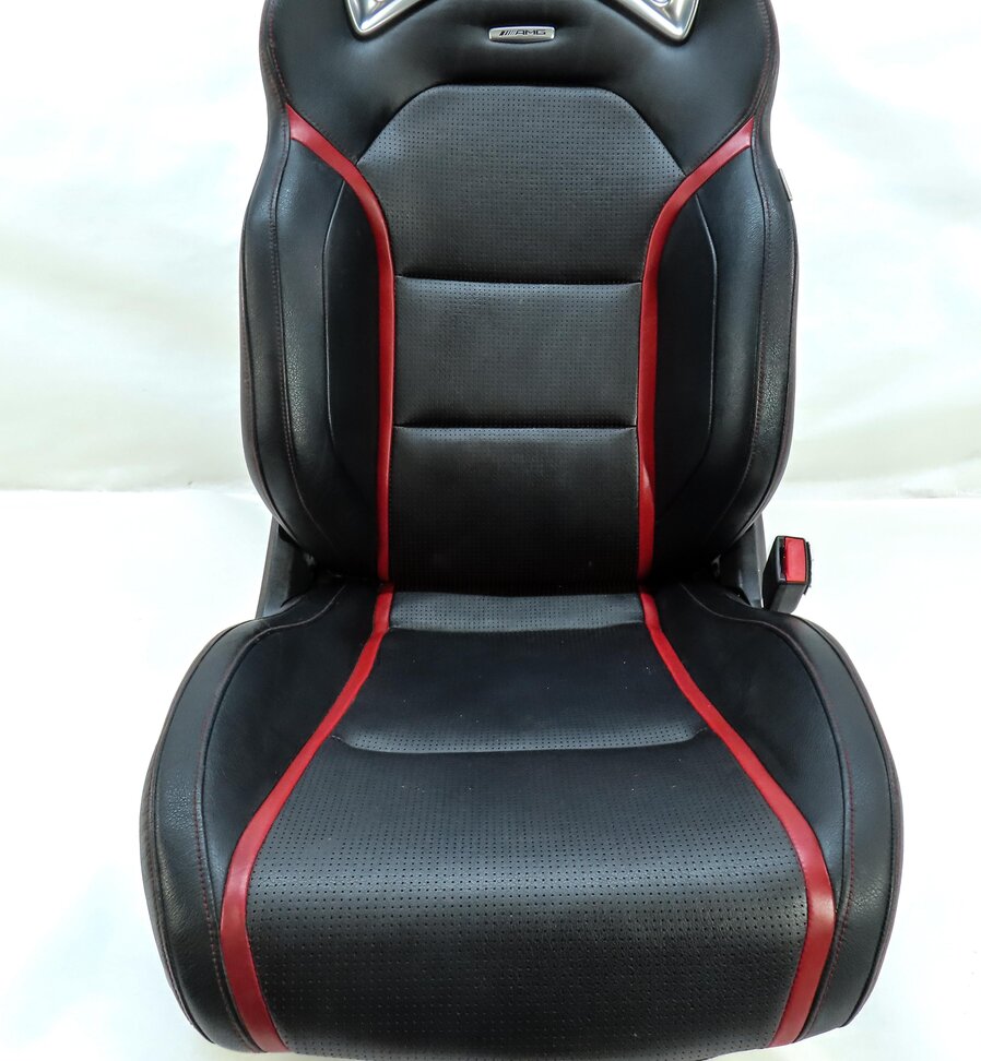 Thumbnail 12: 14-15 MERCEDES CLA45 AMG C117 FRONT RIGHT RECARO ///AMG SEAT ASSEMBLY BLACK RED