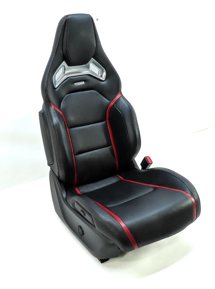 Thumbnail 3: 14-15 MERCEDES CLA45 AMG C117 FRONT RIGHT RECARO ///AMG SEAT ASSEMBLY BLACK RED