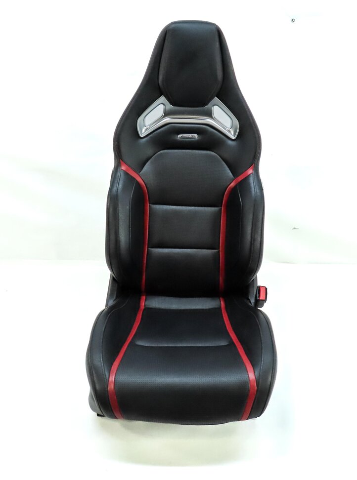 Thumbnail 4: 14-15 MERCEDES CLA45 AMG C117 FRONT RIGHT RECARO ///AMG SEAT ASSEMBLY BLACK RED