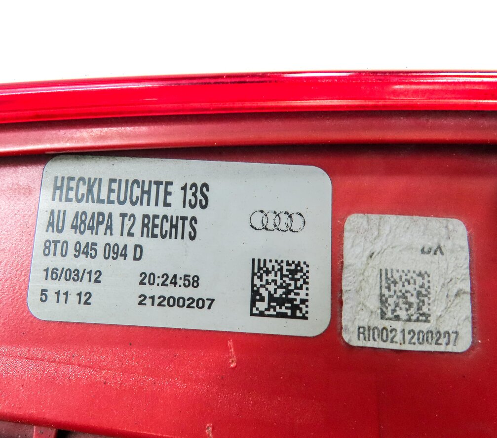 Thumbnail 6: 13-17 AUDI A5 S5 RS5 (B8 8T) RIGHT PASSENGER REAR INNER LED TAILLIGHT LIGHT LAMP