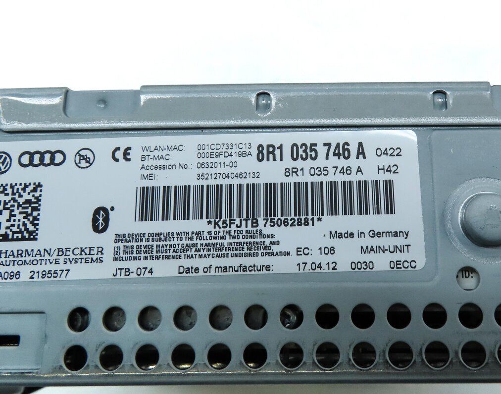 Thumbnail 8: 2013 AUDI A5 (B8 8T) FRONT RADIO MMI MULTIMEDIA CD PLAYER HEAD UNIT 8R1035746A