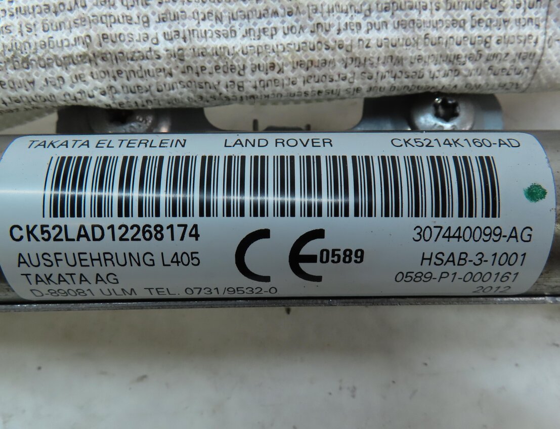 Thumbnail 6: 2013-2017 RANGE ROVER (L405) SWB - LEFT DRIVER ROOF SIDE CURTAIN AIRBAG AIR BAG
