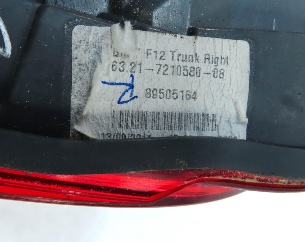 Thumbnail 7: 12-19 BMW 640i 650i M6 ///M (F06 F12 F13) RIGHT TRUNK INNER TAILLIGHT LIGHT LAMP