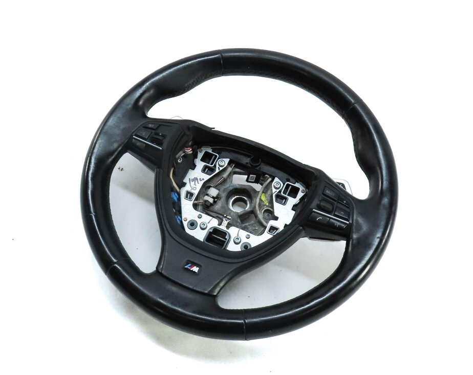 11-13 BMW 5 6 SERIES F10 F06 F12 F13 3 SPOKE ///M M SPORT STEERING WHEEL (BLACK)