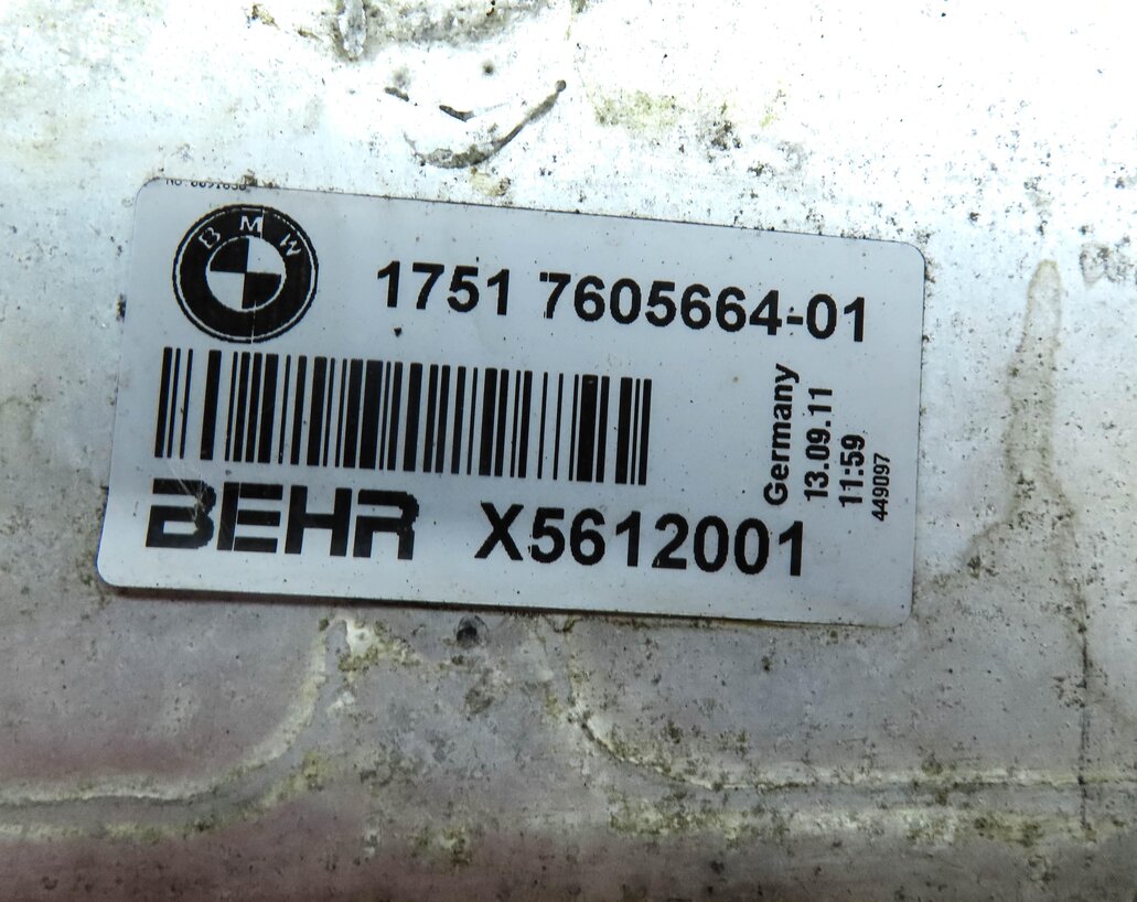 Thumbnail 6: BMW 12-19 640i (13-15 740i) F01 F06 F12 F13 3.0L TURBO N55 INTERCOOLER RADIATOR