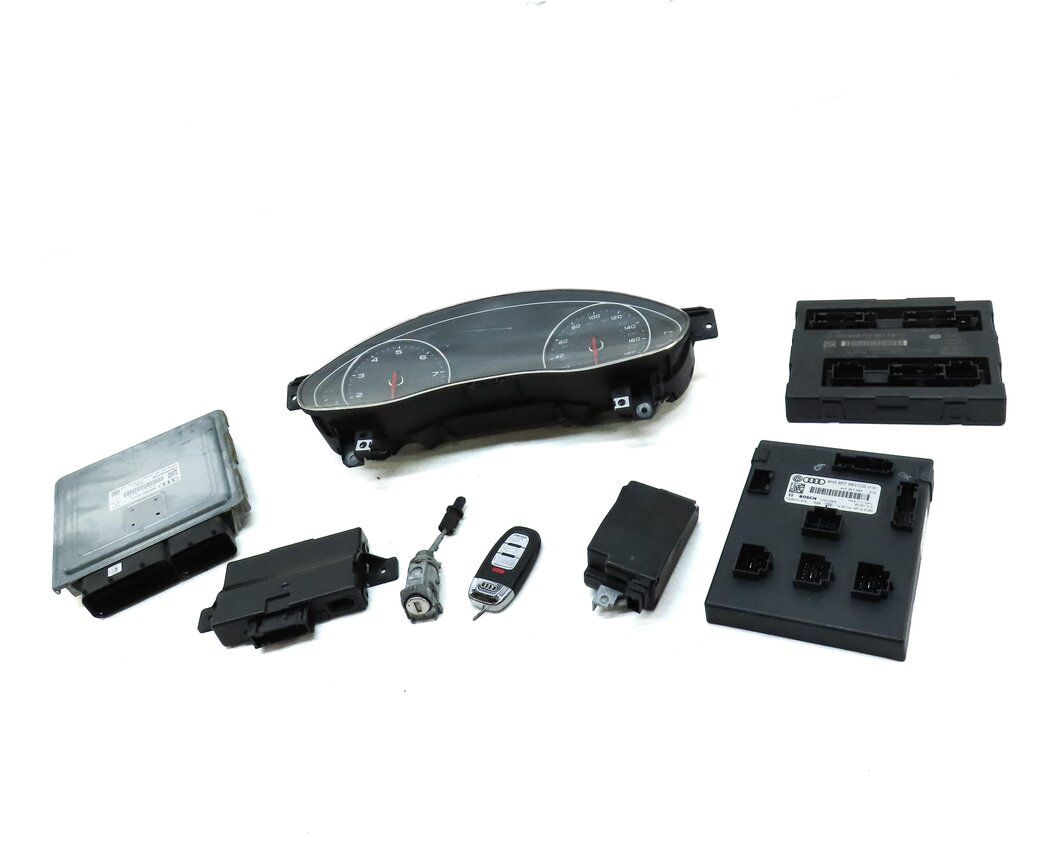 Thumbnail 3: 2015 AUDI A6 C7 3.0L SUPER CTUA AUTO AWD SPEEDOMETER BODY ENGINE MODULE KEY SET