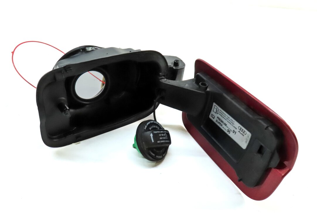 Thumbnail 5: 2012-2018 AUDI A6 S6 (C7) FUEL TANK DOOR LID COVER TRIM w/ HOUSING (GARNET RED)